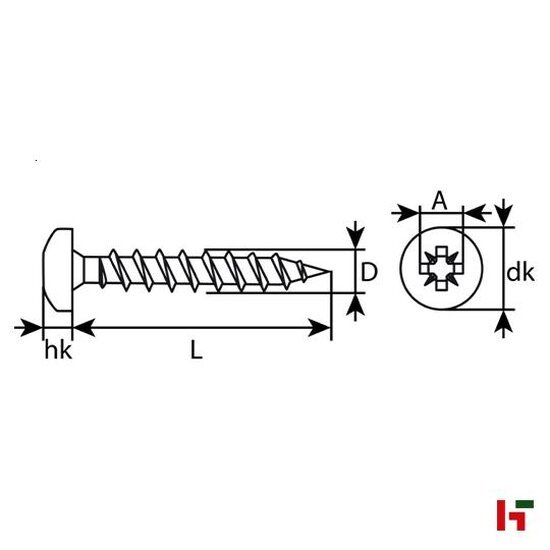 Schroeven - Spaanplaatschroeven met lenskop, Verzinkt staal 40 mm Small Box 4,5 mm PZ2 - SWG