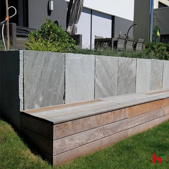 Palissades - Kandla, Natuursteen Palissade - Zandsteen 25 x 8 x 75 cm Gekliefd Natuurruw Grey - Bauma stone