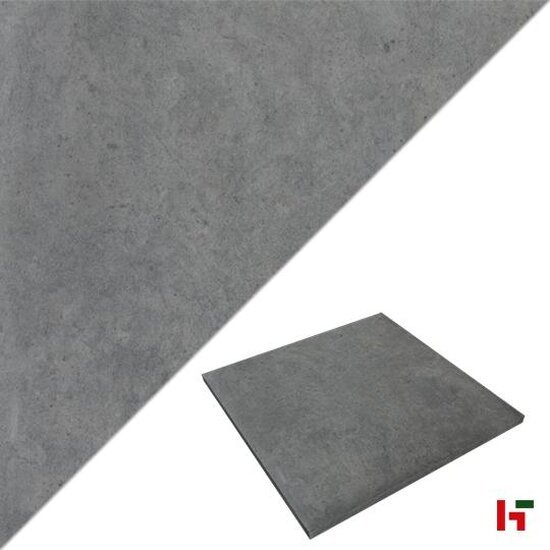 Keramische tegels - Messina, Keramische Terrastegel Dark 80 x 80 x 2 cm - Stone Base