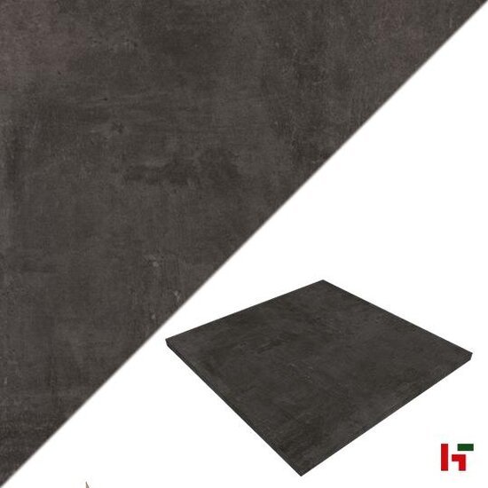 Keramische tegels - Solido Ceramica, Metropole Antraciet 80 x 80 x 3 cm - Stone Base