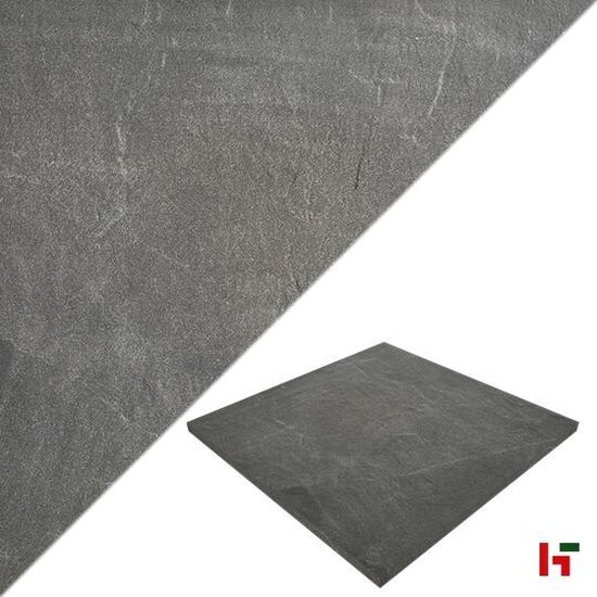 Keramische tegels - Solido Ceramica, Slate Ocean Grey 80 x 80 x 3 cm - Stone Base