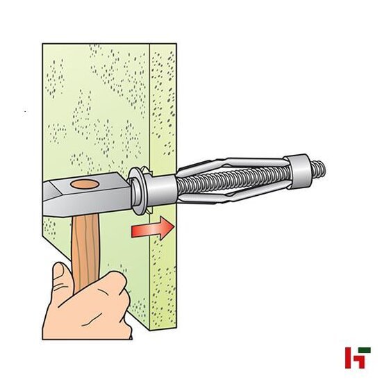 Verankering - Metalen hollewand plug met schroef, Verzinkt staal 60 mm Small Box M5 - SWG