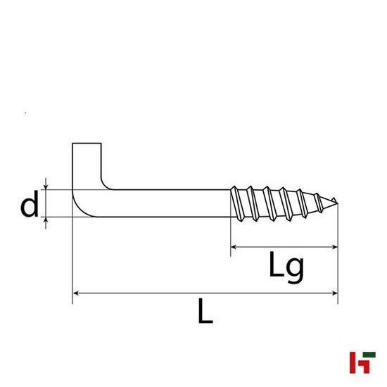 Schroeven - Schroefhaak, Recht 2,5 x 25 / 10 mm Small Box Gecoat Staal - SWG