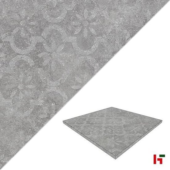 Keramische tegels - Solido Ceramica, Disegno Antracite Deco 90 x 90 x 3 cm - Stone Base