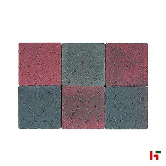 Betonklinkers - Carremar ongetrommeld, Betonklinker Rood-Zwart 14 x 14 x 6 cm - Martens